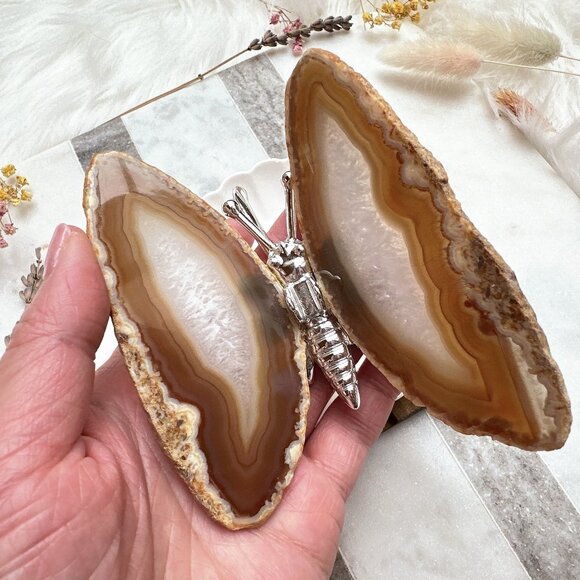 Beautiful Agate Butterfly | Agate Slices | Agate Butterfly Figurine - Picture 8 of 8